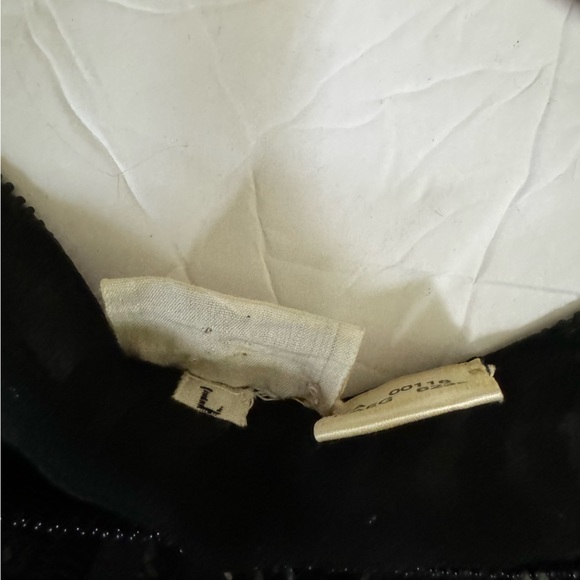 Frank Usher Vintage 1980 100% Silk Sequin Beaded Top Evening Crew Lined Black L - Picture 10 of 16